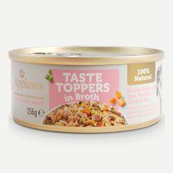 Applaws Taste Toppers Wet Dog Food Chicken Ham and Vegetables Broth Tin 156gx 12 - Ormskirk Pets