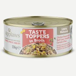 Applaws Taste Toppers Wet Dog Food Chicken with Beef Liver & Veg in Broth Tin 156gx 12 - Ormskirk Pets