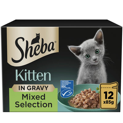 Sheba pouches Kitten Mixed Selection in Gravy 12 x 85g