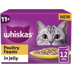 Whiskas 11+ Poultry Feasts Senior Wet Cat Food Pouches In Jelly 12Pk 85G - Ormskirk Pets