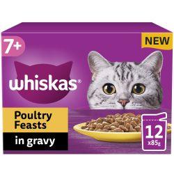 Whiskas 7+ Poultry Feasts Senior Wet Cat Food Pouches In Gravy 12Pk 85G - Ormskirk Pets