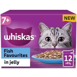 Whiskas 7+ Fish Favourites Senior Wet Cat Food Pouches In Jelly 12Pk 85G - Ormskirk Pets