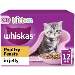 Whiskas Kitten Poultry Feasts Wet Cat Food Pouches In Jelly 12Pk 85G - Ormskirk Pets