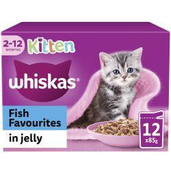 Whiskas Kitten Fish Favourites Wet Cat Food Pouches In Jelly 12Pk 85G - Ormskirk Pets