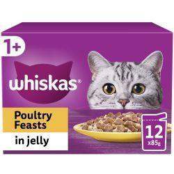 Whiskas 1+ Poultry Feasts Adult Wet Cat Food Pouches In Jelly 12Pk 85G - Ormskirk Pets