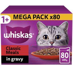 Whiskas 1+ Meaty Meals Adult Wet Cat Food Pouches In Gravy 80Pk 85G - Ormskirk Pets