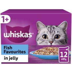 Whiskas 1+ Fish Favourites Adult Wet Cat Food Pouches In Jelly 12Pk 85G - Ormskirk Pets