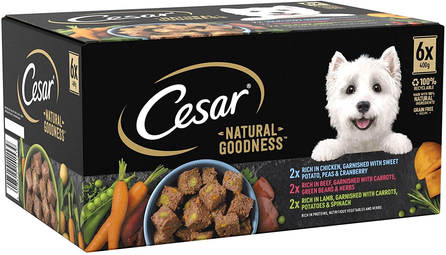 Cesar Natural Goodness Adult Wet Dog Food Tins Mixed In Loaf 6 x 400g - Ormskirk Pets