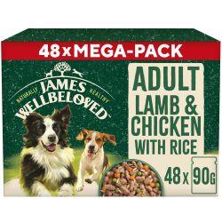 James Wellbeloved Adult Wet Dog Food Lamb, Chicken & Rice Pack Pouch 48 x 90g - Ormskirk Pets