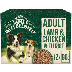 James Wellbeloved Adult Wet Dog Food Lamb,Chicken & Rice Gravy Pouch 12 x 90g - Ormskirk Pets