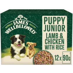 James Wellbeloved Puppy Wet Dog Food Lamb,Chicken,Rice Gravy Pouch 12 x 90g - Ormskirk Pets