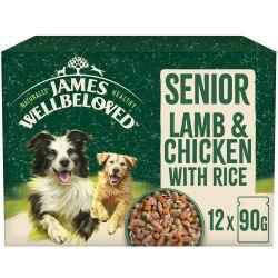 James Wellbeloved Senior Wet Dog Food Lamb & Chicken & Rice in Gravy 12 x 90g - Ormskirk Pets