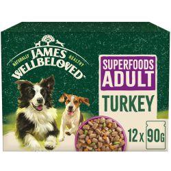 James Wellbeloved Superfoods Adult Wet Dog Food Turkey Gravy Pouch 12 x 90g - Ormskirk Pets