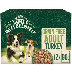 James Wellbeloved Grain Free Adult Wet Dog Food Turkey Gravy Pouch 12 x 90g - Ormskirk Pets