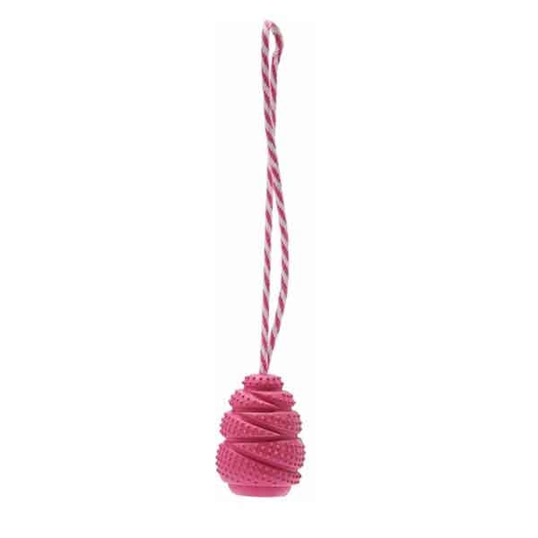 Rosewood Tough Toys Rubber And Rope Large Pink