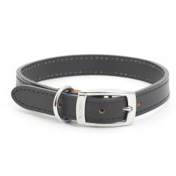 Ancol Leather Collar Black 45-54cm size 6 - Ormskirk Pets