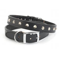 Ancol Leather Collar Studded Black 50-59cm size 7 - Ormskirk Pets