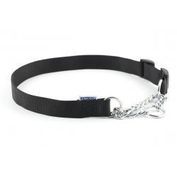 Ancol Nylon Check Chain Collar Black 55-75cm Size 7-10 55-75cm - Ormskirk Pets