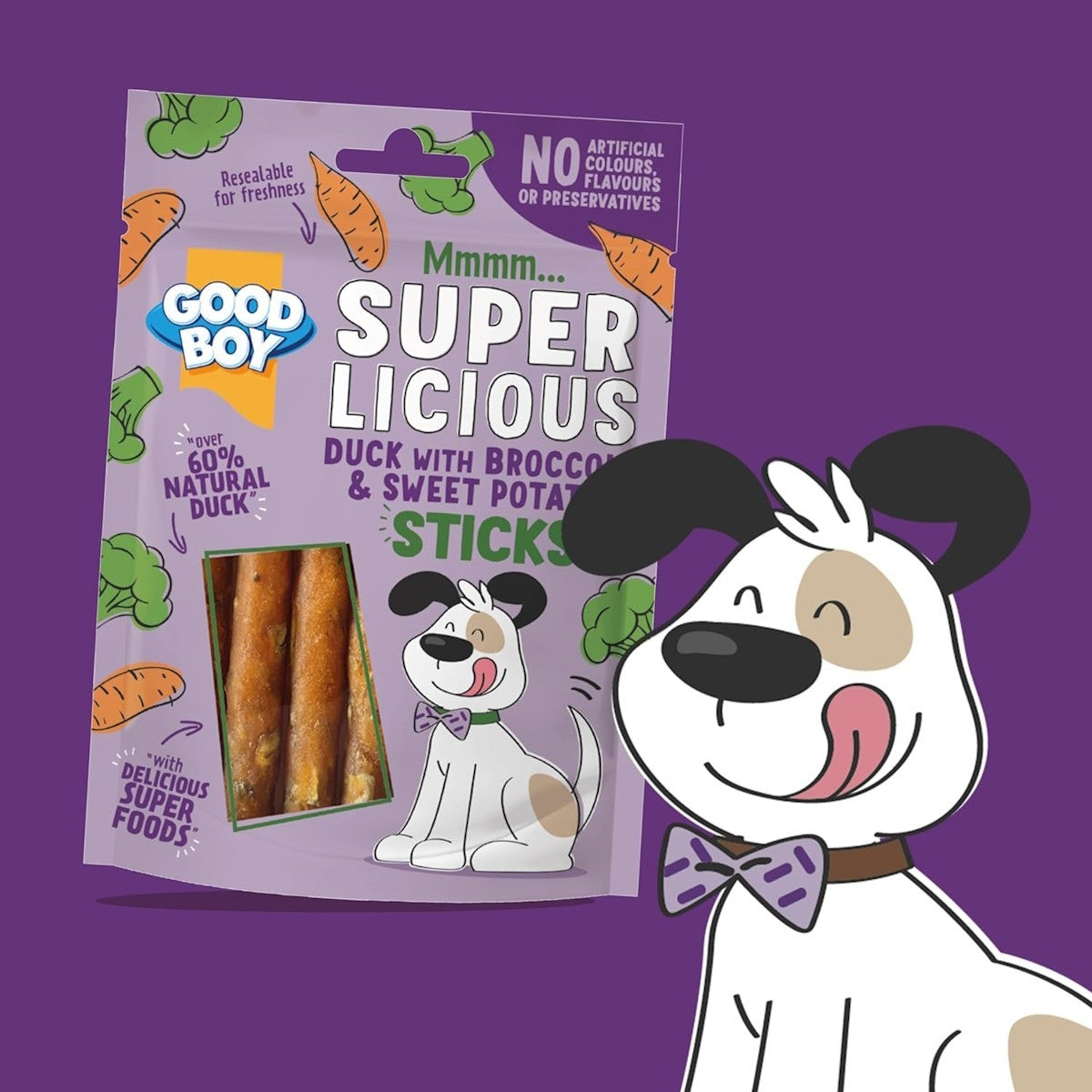 Good Boy  Superlicious - Duck with Broccoli & Sweet Potato Sticks  70G