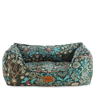 William Morris Square Dog Bed Blackthorn Print