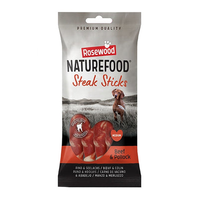 Rosewood Naturefood Steak Sticks Beef - Medium 4pc 90g