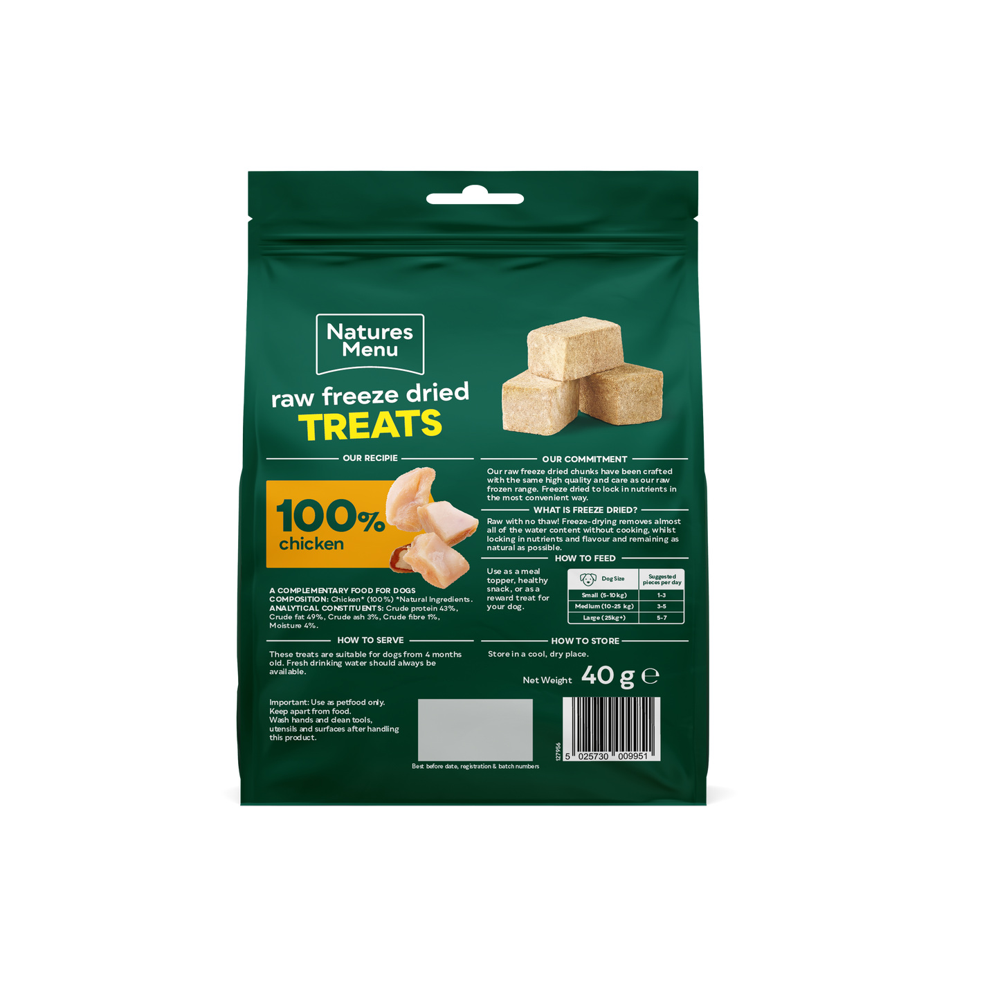 Natures Menu Freeze Dried Chicken Chunks 40g