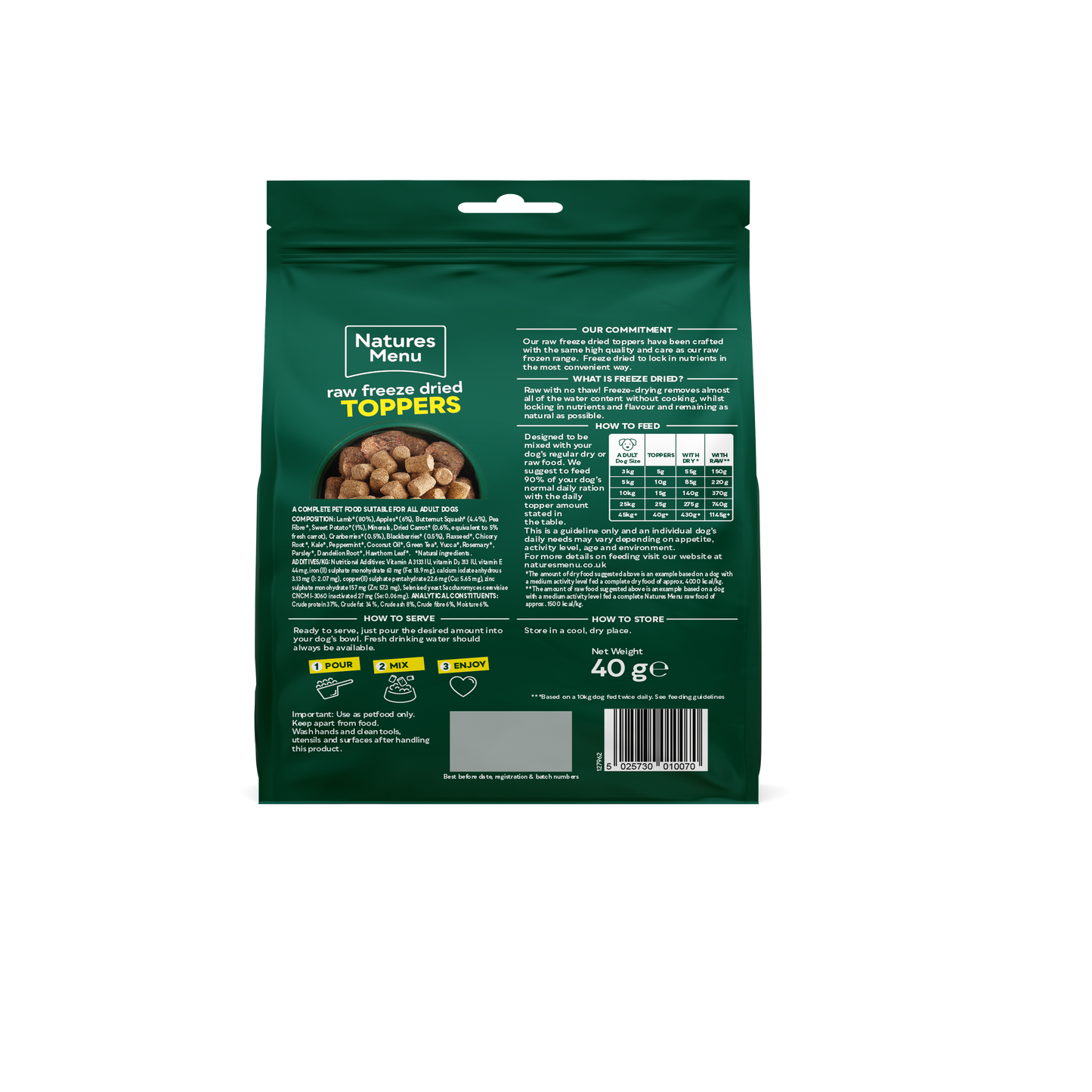 Natures Menu Freeze Dried Lamb Toppers 40g