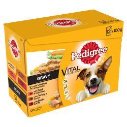 Pedigree Adult Wet Dog Food Pouches Mixed Selection in Gravy 12x100g 100g - Ormskirk Pets