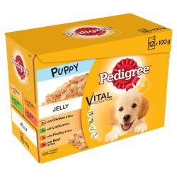 Pedigree Puppy Wet Dog Food Pouches Mixed Selection in Jelly 12x100g 100g - Ormskirk Pets