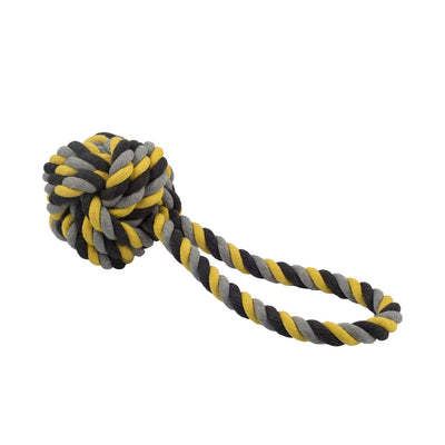 Ancol Jumbo Jaws Ball Tugger 16cmx30cm Black/Grey/Yellow - Ormskirk Pets