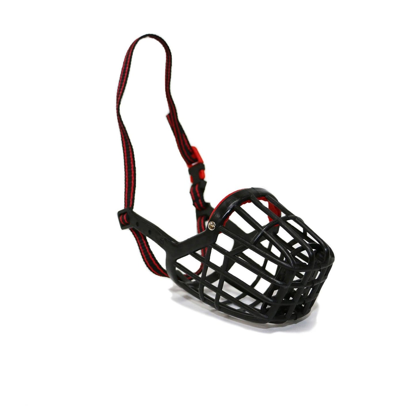 Ancol Plastic Dog Muzzle Size 6 Black / Red - Ormskirk Pets