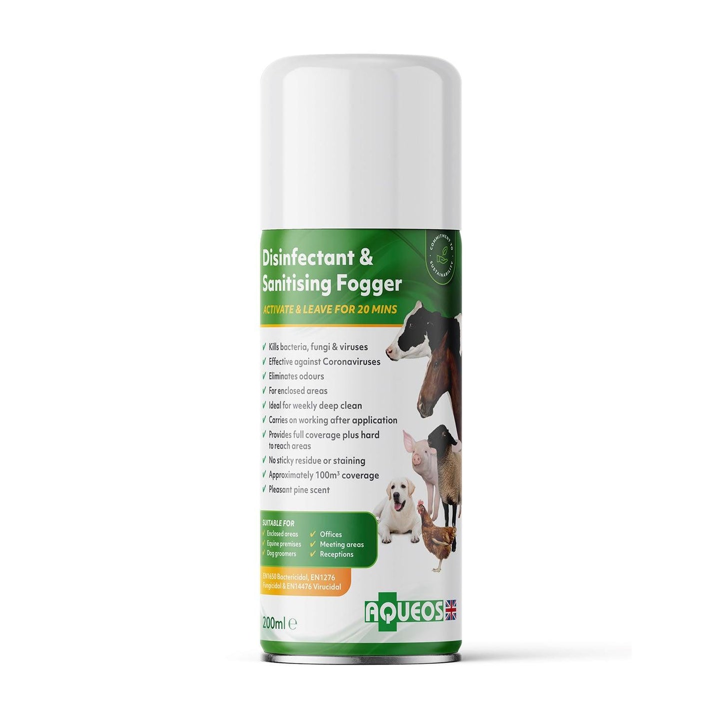 AQUEOS DISINFECTANT & SANITISING FOGGER 200 ML - Ormskirk Pets