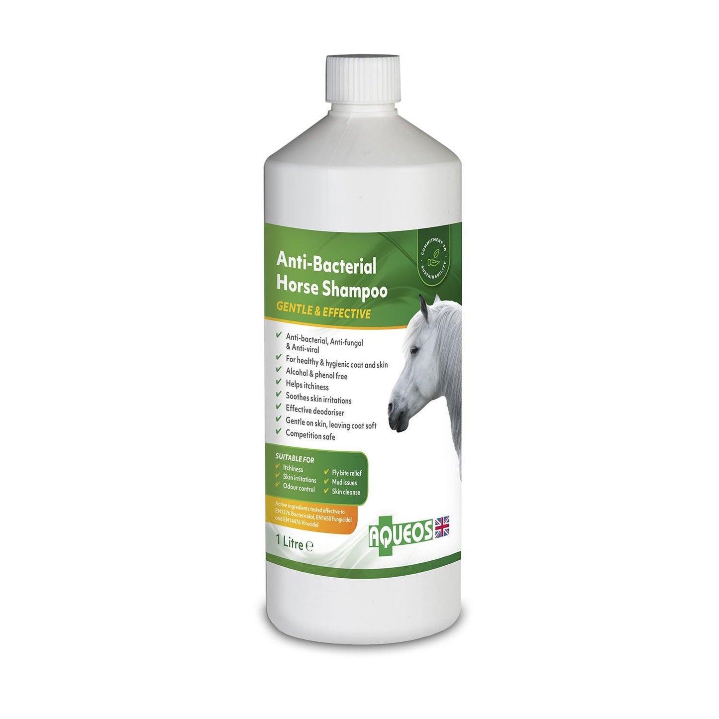 AQUEOS ANTI-BACTERIAL HORSE SHAMPOO 1 LT - Ormskirk Pets