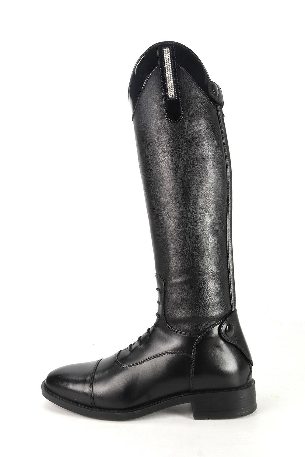 Brogini Como Piccino Yr Boots Childs Black Patent Regular Size 31 (12) - Ormskirk Pets