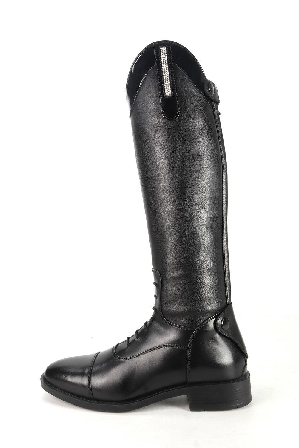 Brogini Como Piccino Yr Boots Childs Black Patent Regular Size 35 (2.5) - Ormskirk Pets