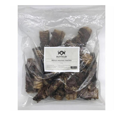 Buffalo Wrapped Trachea Natural Dog Treats 1kg Bulk Bag - Ormskirk Pets