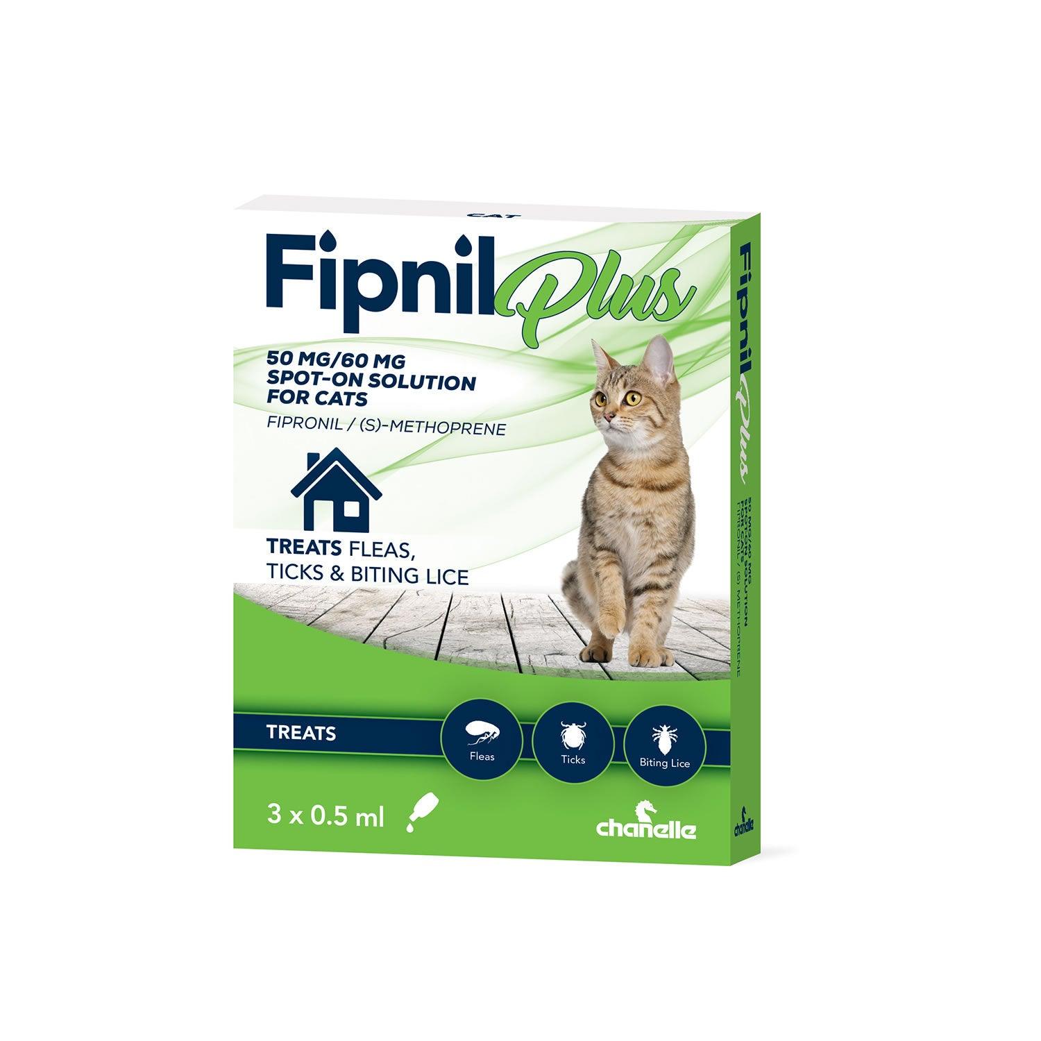 Chanelle Fipnil Plus Spot-On For Cats 3 Pipettes - Ormskirk Pets