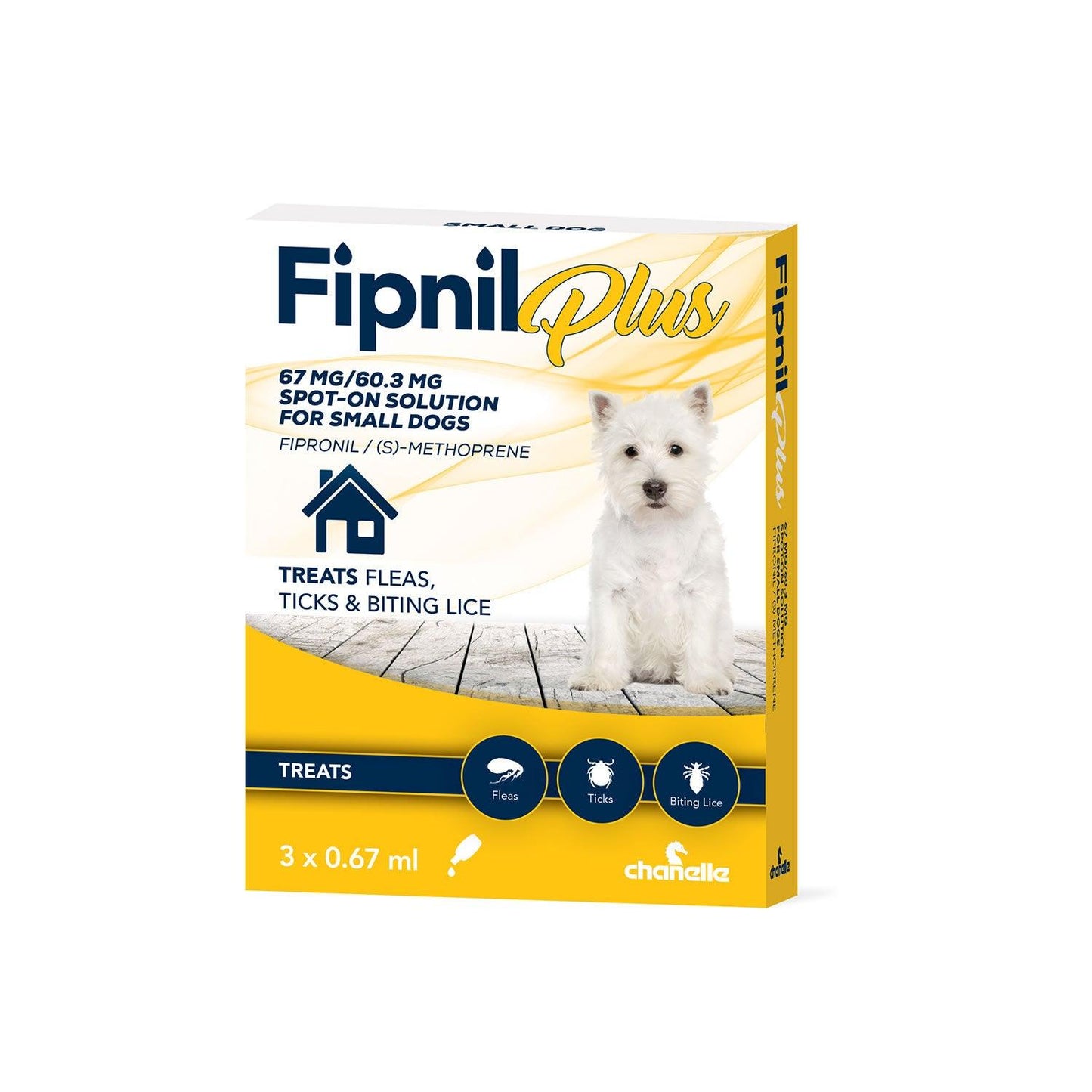 Chanelle Fipnil Plus Spot-On For Small Dogs 2-10Kg 3 Pipettes - Ormskirk Pets