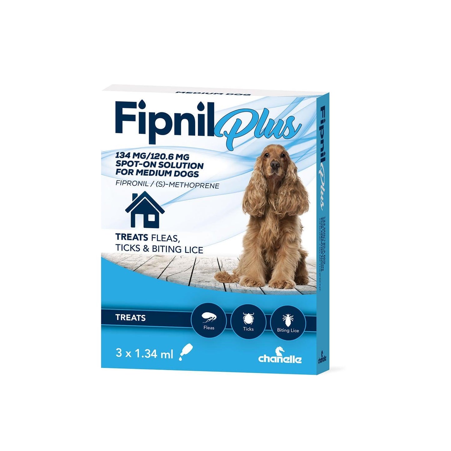 Chanelle Fipnil Plus Spot-On For Medium Dogs 10-20Kg 3 Pipettes - Ormskirk Pets