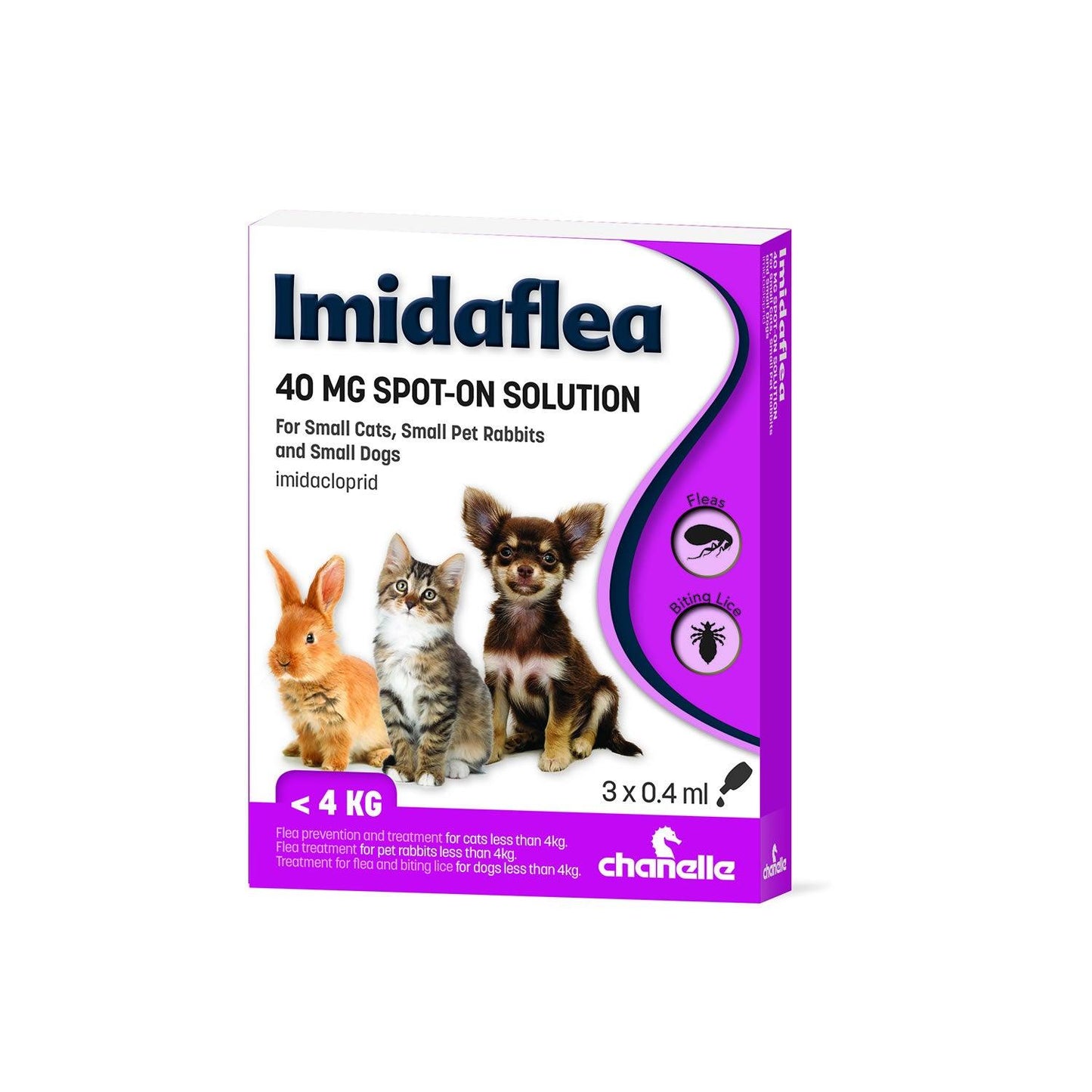 Chanelle Imidaflea 40Gm Spot-On For Small Pets Under 4Kg 3 Pipettes - Ormskirk Pets