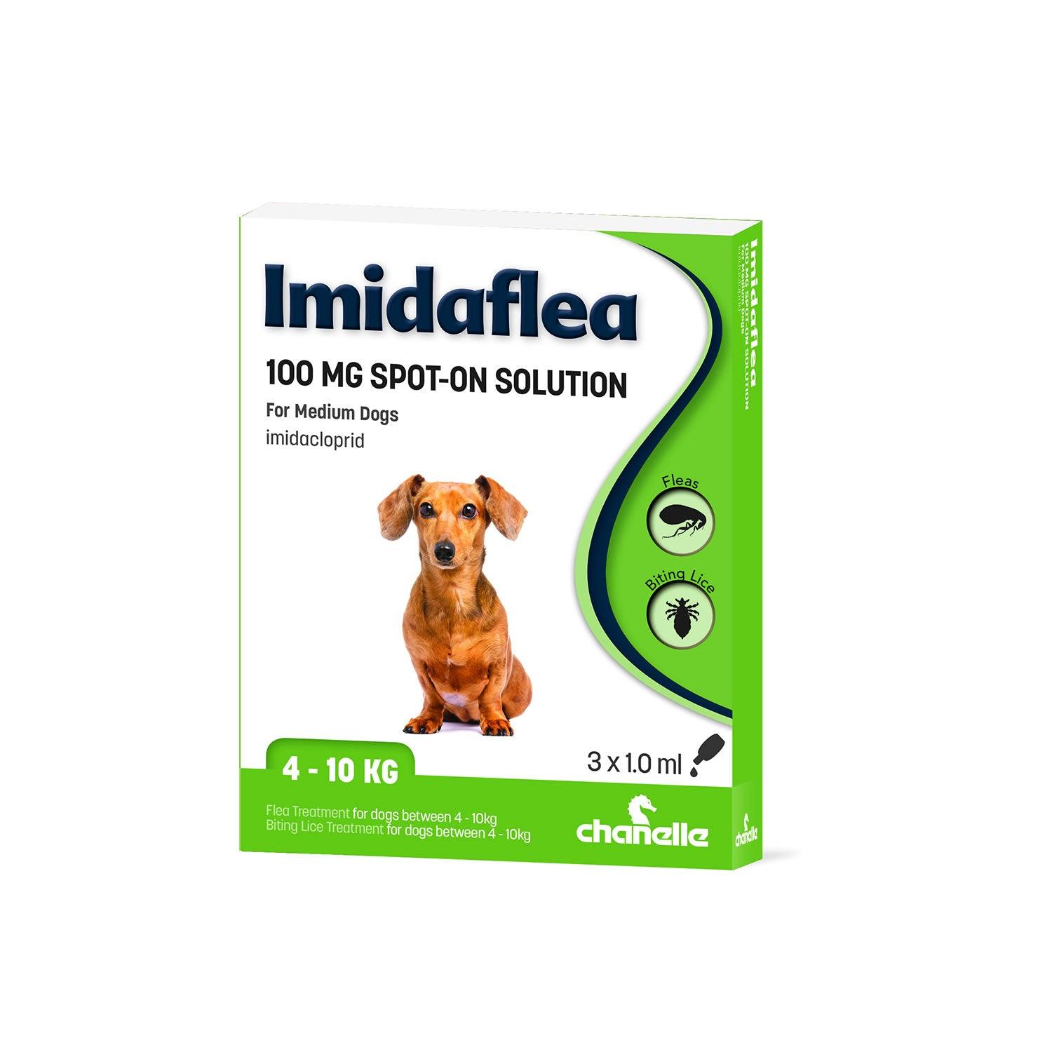 Chanelle Imidaflea 100Gm Spot-On For Medium Dogs 4-10Kg 3 Pipettes - Ormskirk Pets