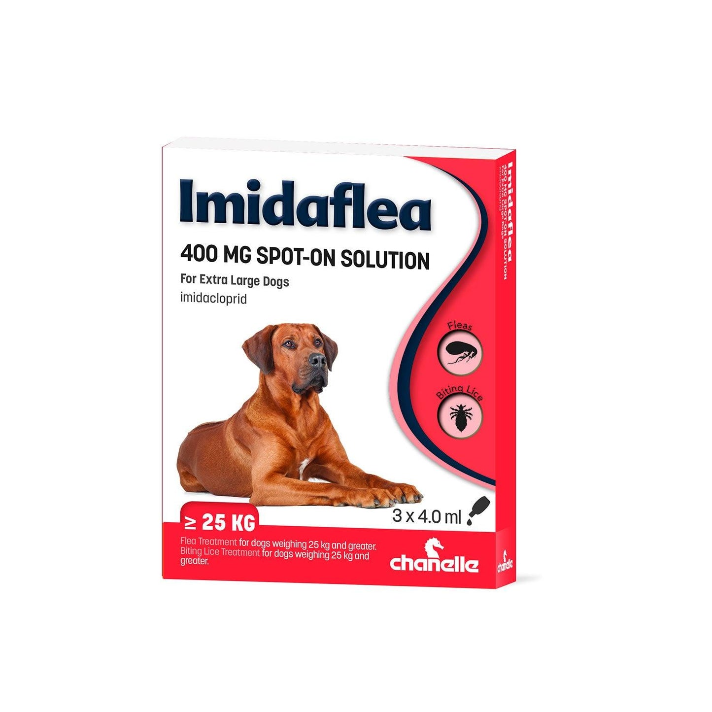 Chanelle Imidaflea 400Gm Spot-On For Extra Large Dogs Over 25Kg 3 Pipettes - Ormskirk Pets