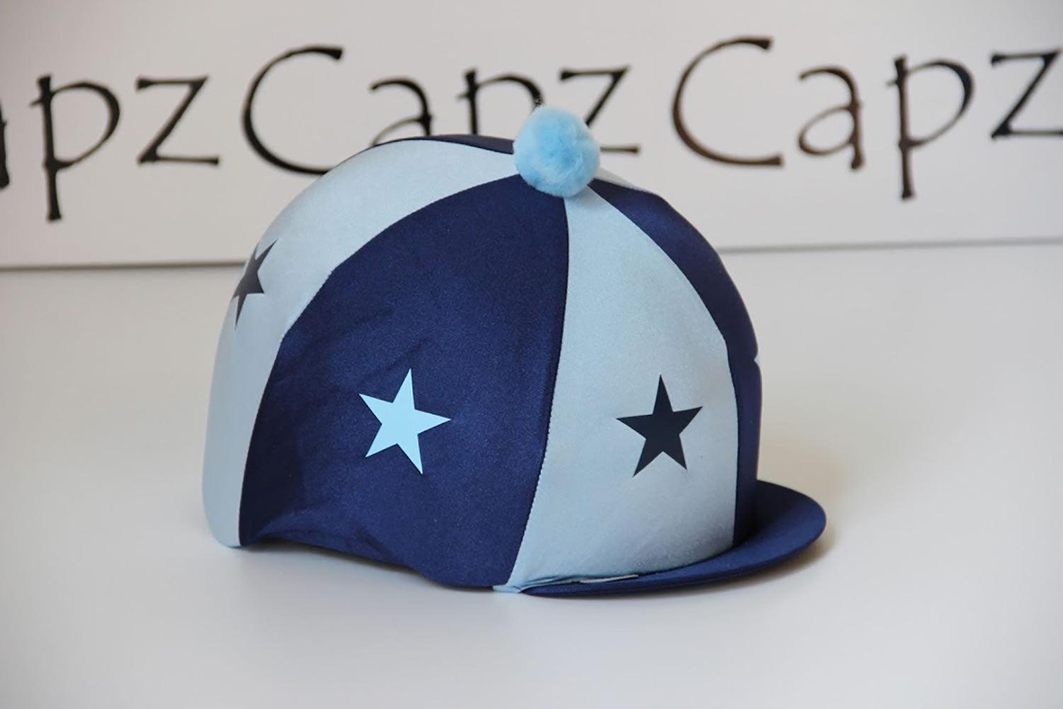 Capz Motif Cap Cover Lycra Starz Navy/Light Blue Stars - Ormskirk Pets