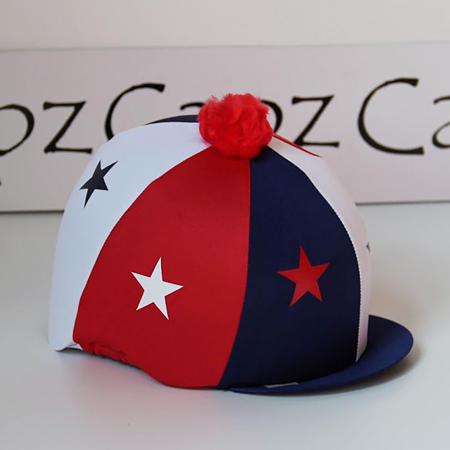 Capz Motif Cap Cover Lycra Starz Red/White/Blue Stars - Ormskirk Pets