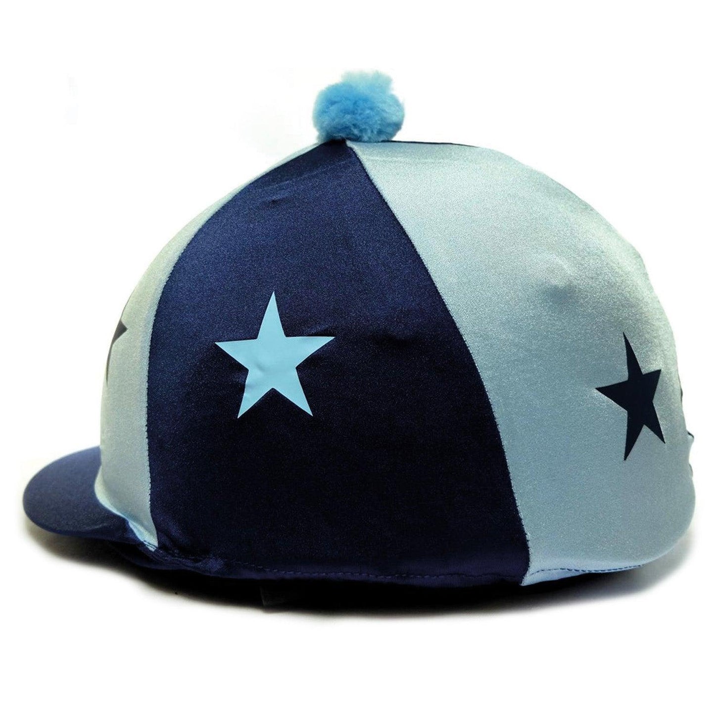 Capz Motif Cap Cover Lycra Starz & Pom Navy/Pale Blue Stars - Ormskirk Pets