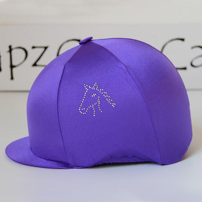 Capz Diamondz Cap Cover Lycra Horse Head Purple - Ormskirk Pets