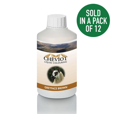 CHEVIOT SHEEP COLOURING LIQUID GREYFACE BROWN    500 ML X 12 PACK