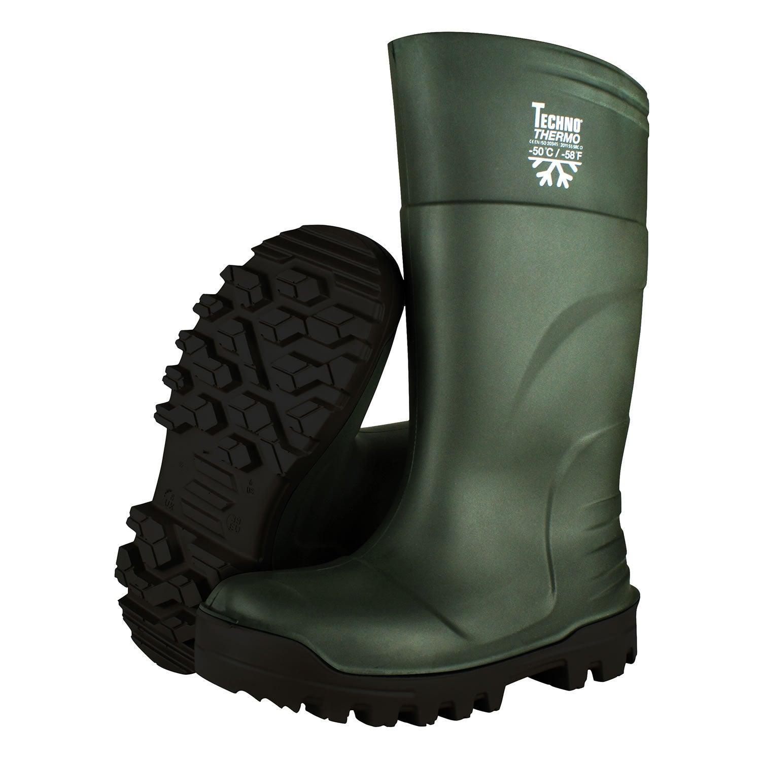 Troya Techno Wellingtons Thermo Safety Size 8 (42) Dark Green/Black Adult - Ormskirk Pets