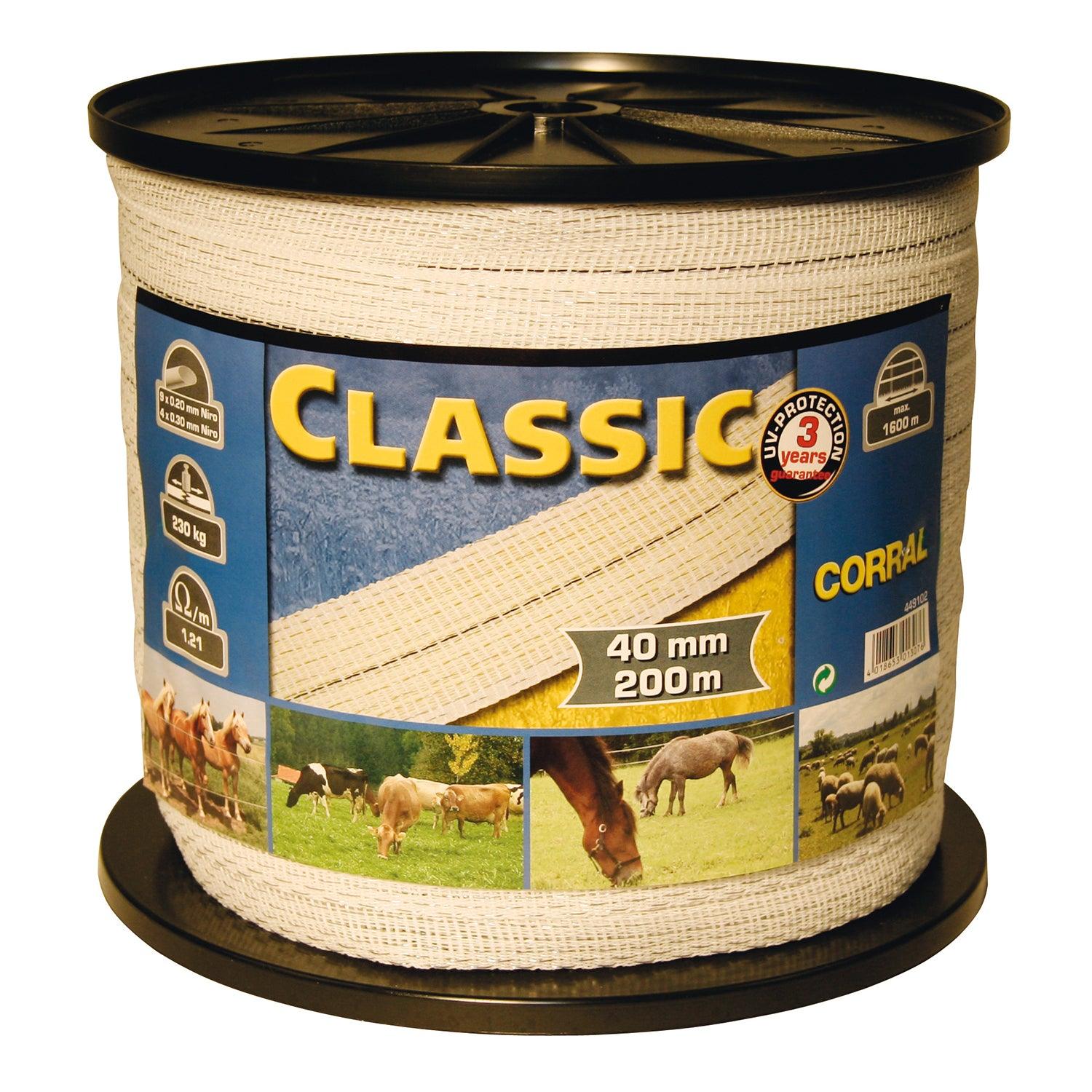 CORRAL CLASSIC FENCING TAPE 200M X 40MM - Ormskirk Pets