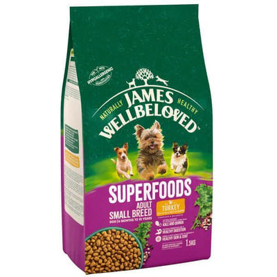 James Wellbeloved Adult Dog Small Breed Superfoods Turkey 1.5Kg - Ormskirk Pets